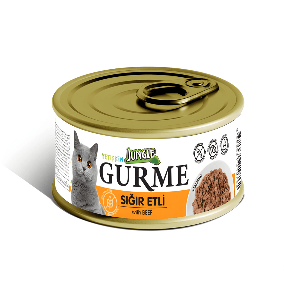 Jungle Gurme Yetişkin Kedi Sığır Etli Konserve 85 Gr Pelagos