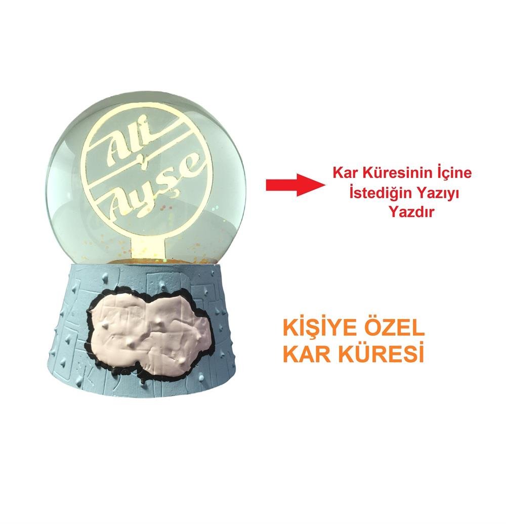 Kar Küresi Mavi Bulut Kişiye Özel Kar Küresi