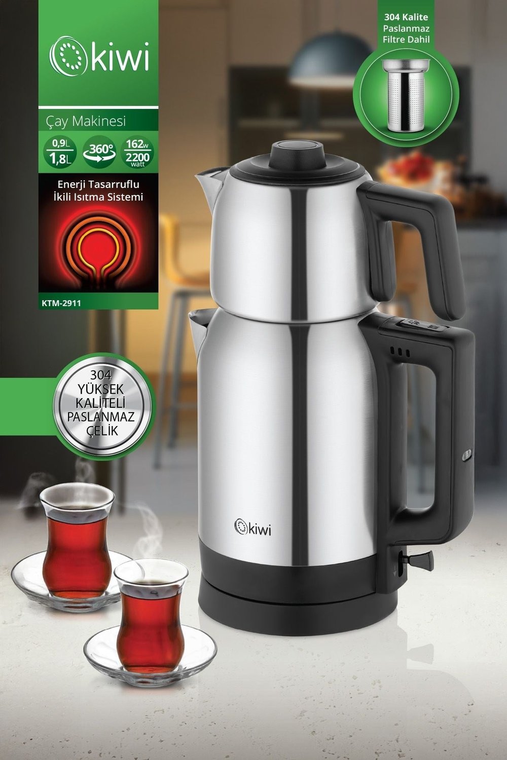 Kiwi Çelik Çay Makinesi Ktm-2911