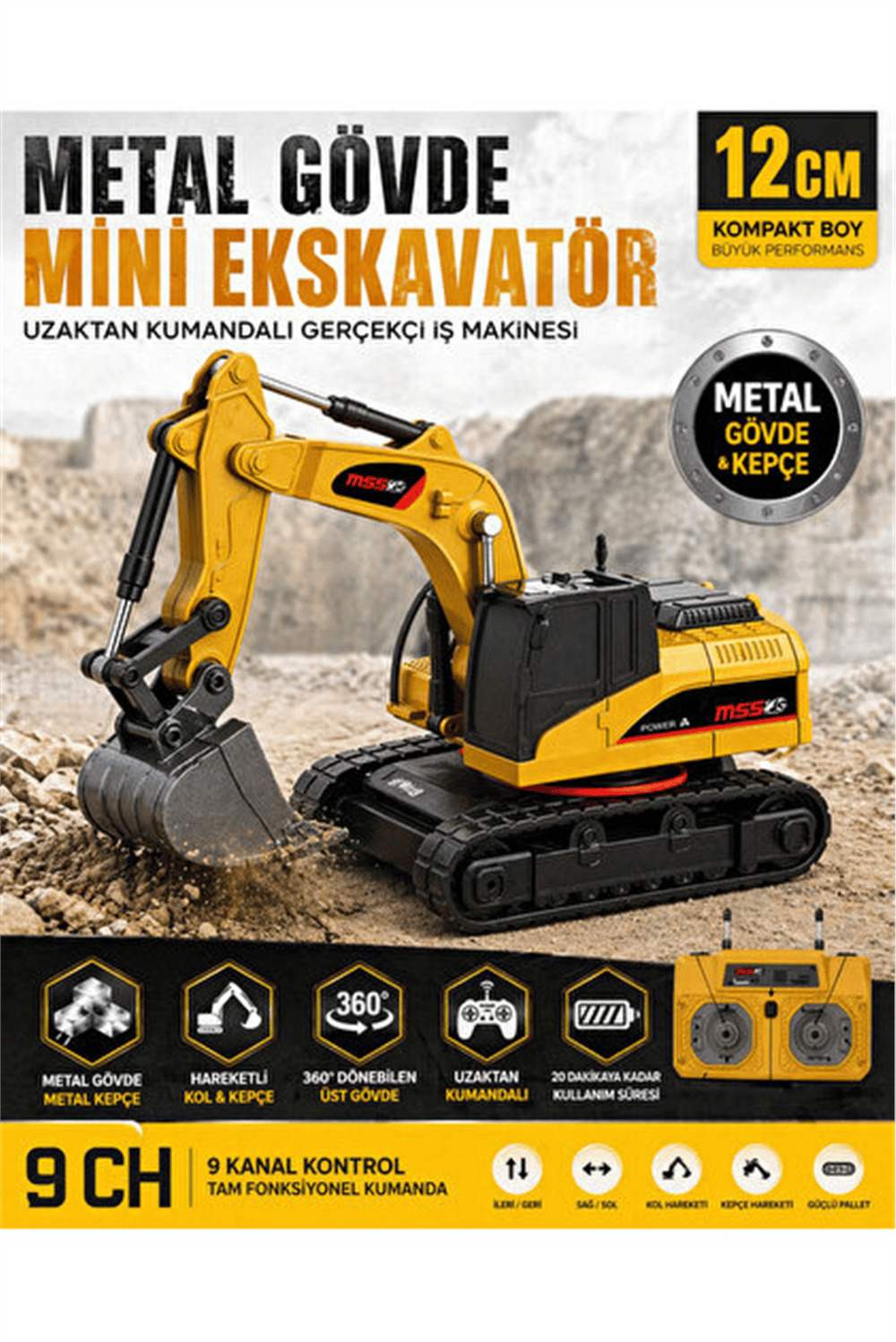 Kumandalı Metal Ekskavatör