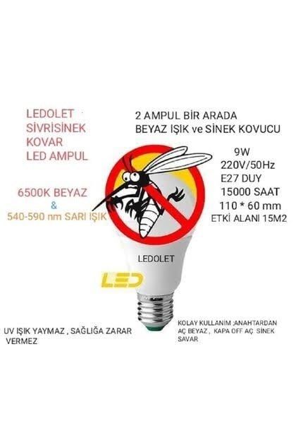 Ledolet 9w Sivrisinek Kovar E27 Led Ampul