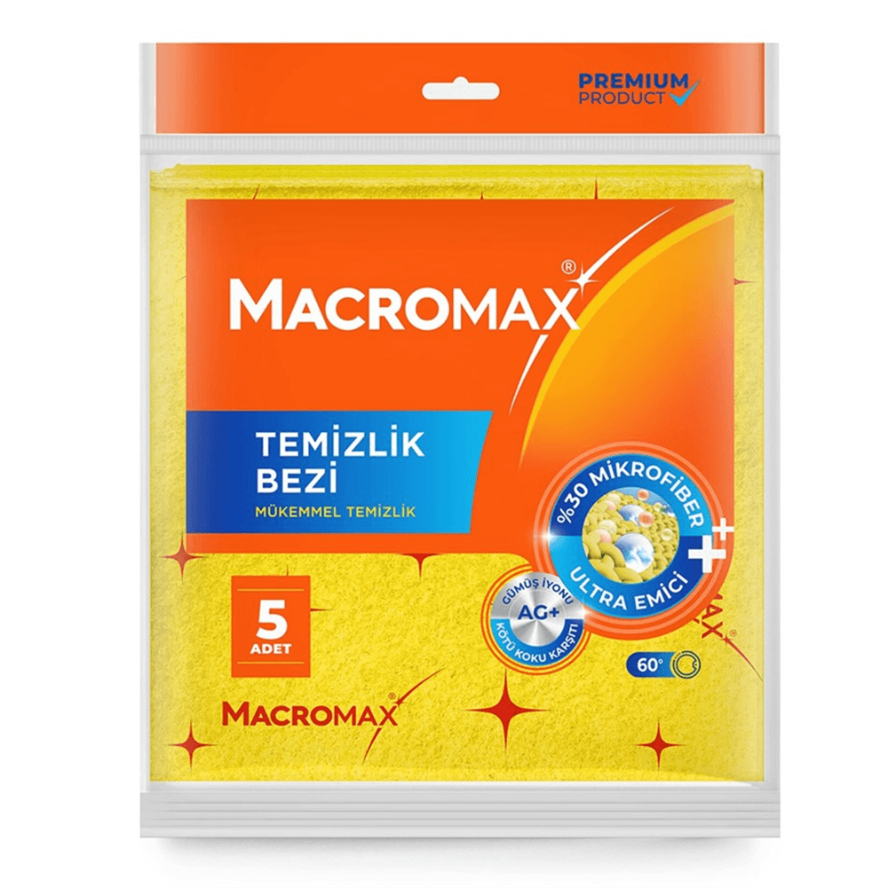 Macromax Mikrofiber Temizlik Bezi 5 Li (Açık) 2025146