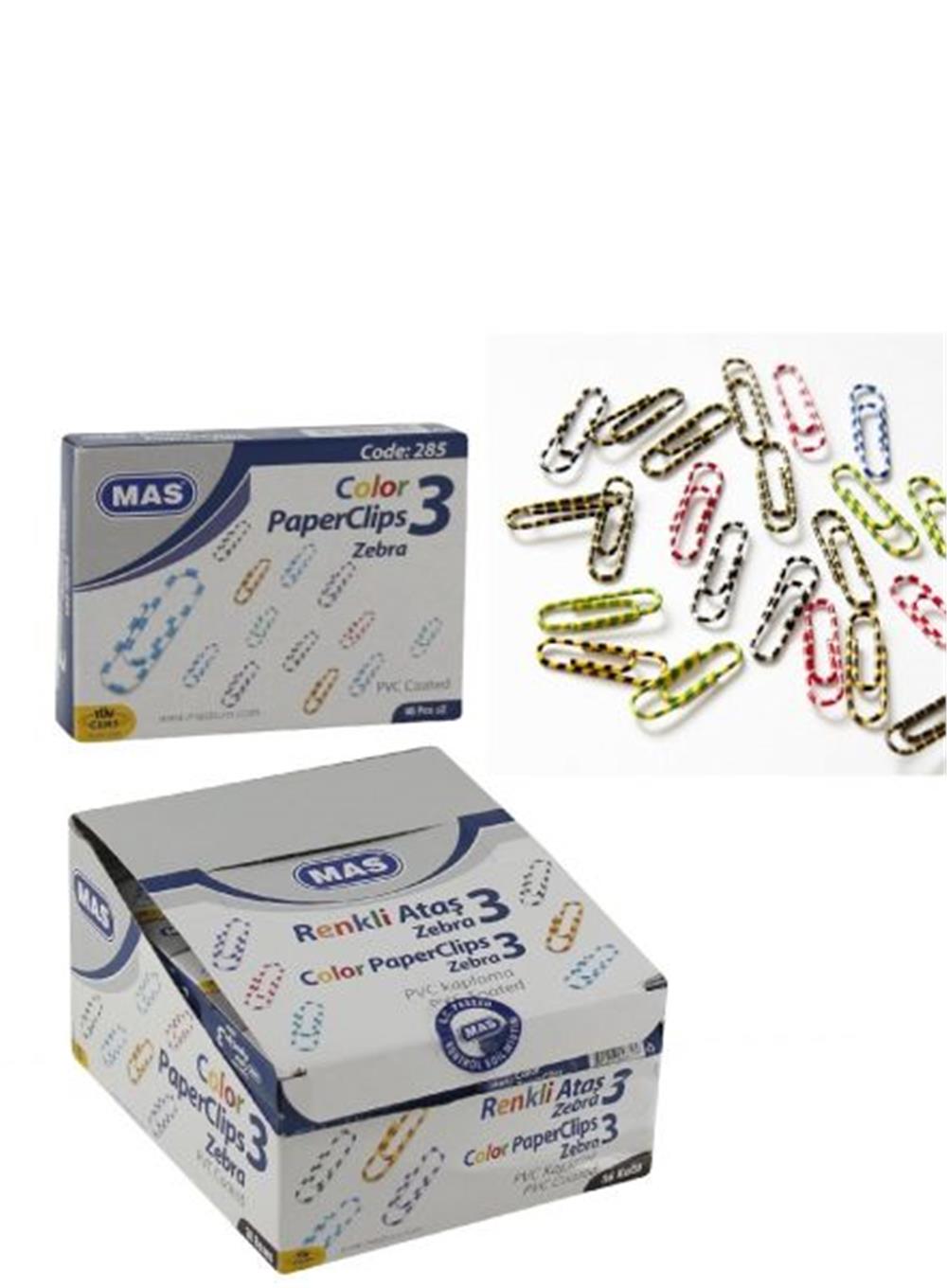 Mas Zebra Renkli 28 Mm Ataş 285