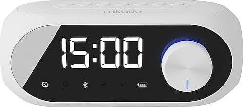 Mikado MD-W7 Beyaz Alarmlı Saatli FM Kablosuz Hoparlör