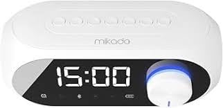 Mikado MD-W7 Beyaz Alarmlı Saatli FM Kablosuz Hoparlör