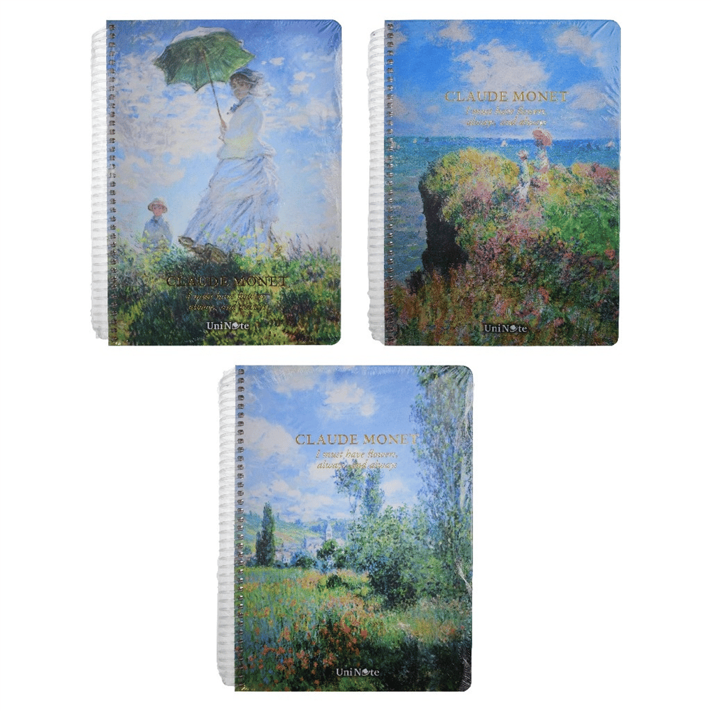Monet Desenli Kareli Defter