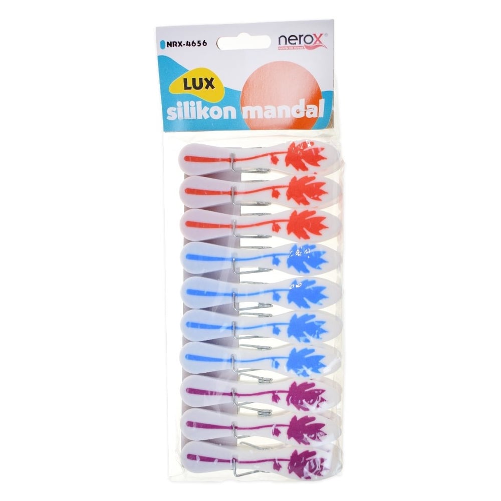 Nerox Pastel Renkli Silikon Çamaşır Mandalı 10'lu NRX-4656