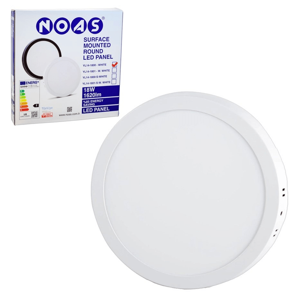 Noas 18w Sıva Üstü Yuvarlak Led Panel Beyaz