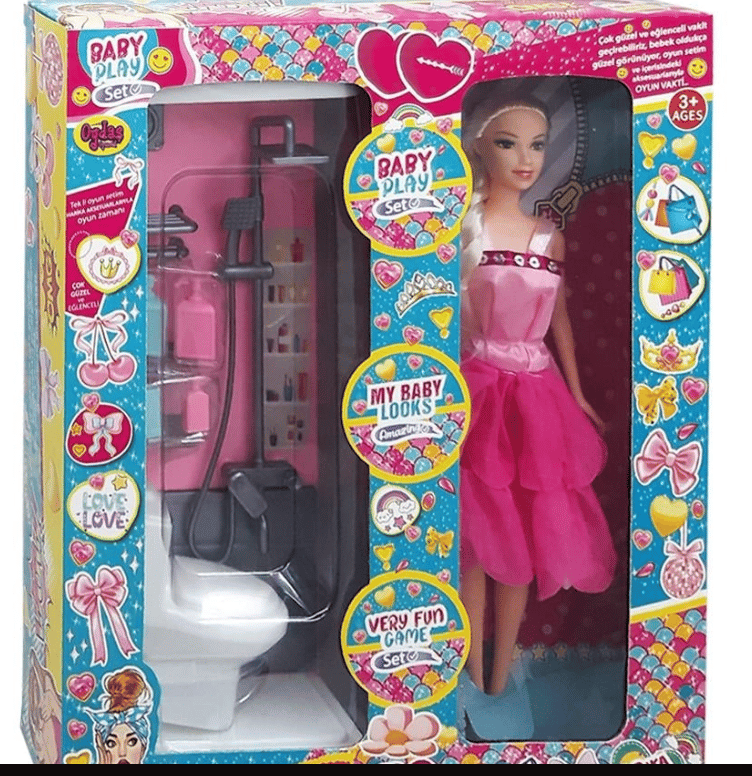 Oyd Kutuda Klozetli Banyo Oyuncak Bebekli 02387