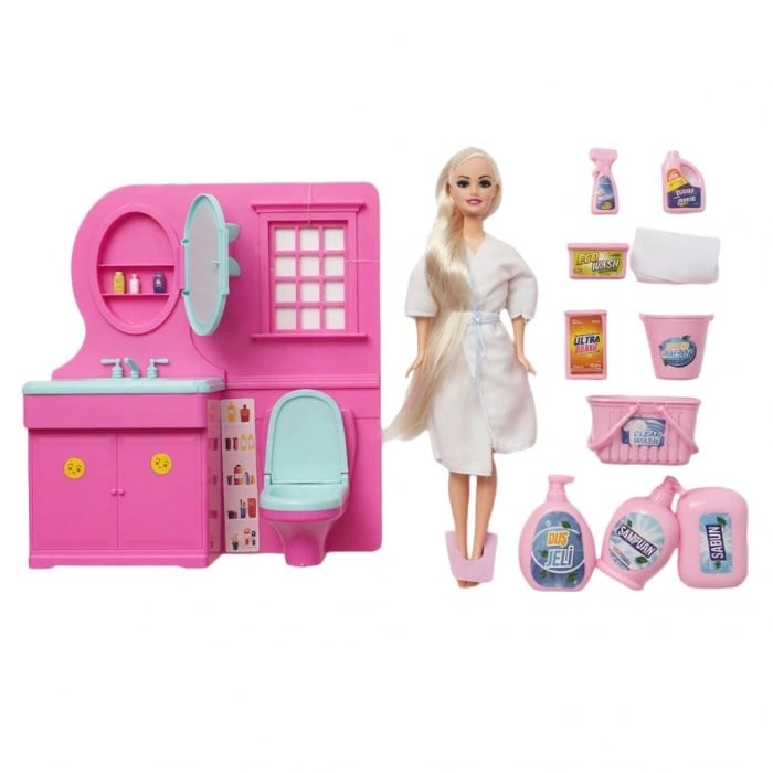 Oyd Oyuncak Bebek Cindy Bebekli Lavabo Ve Temizlik Seti 02465