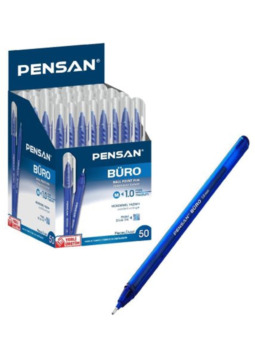 Pensan 2270 Büro Tükenmez Kalem 1 Mm Mavi 50 Li