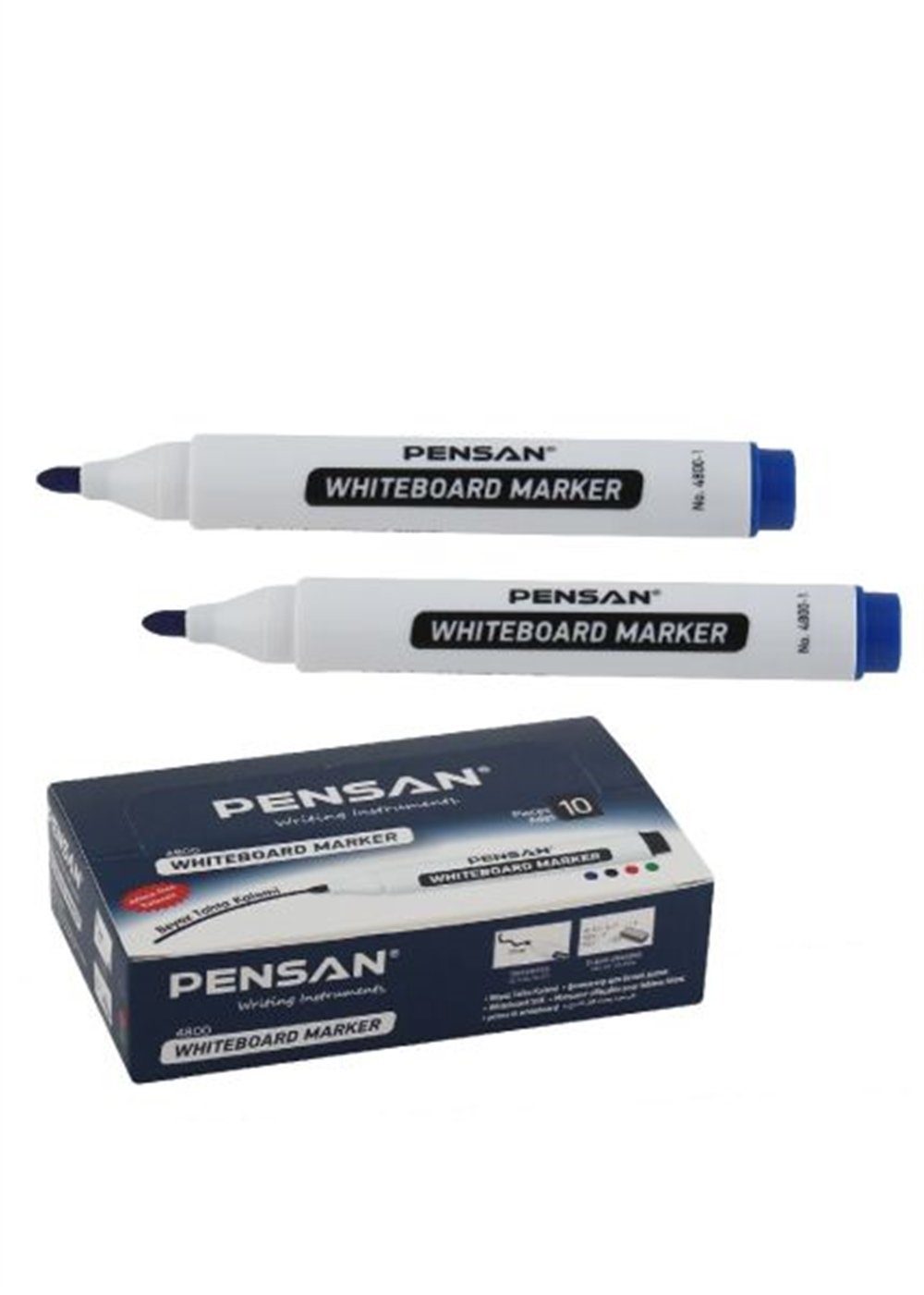 Pensan 4800 Yuvarlak Uç Beyaz Tahta Kalemi Mavi