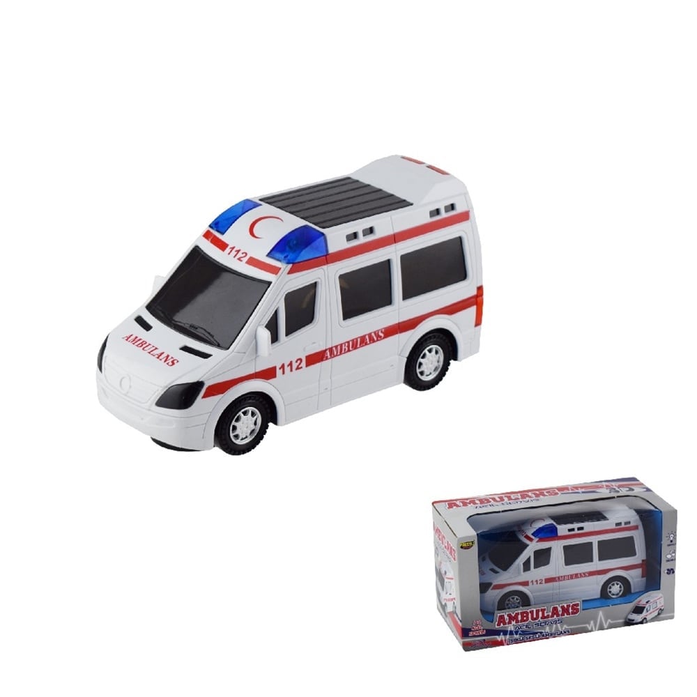 Pilli Işıklı Oyuncak Ambülans