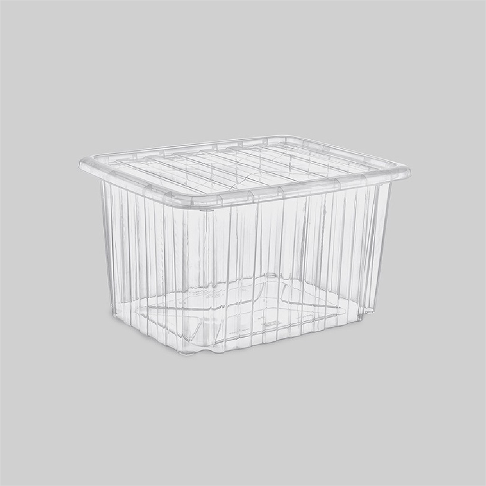 Poly Time Unıversal Kapaklı Kasa 30 Litre (Şeffaf) E-663