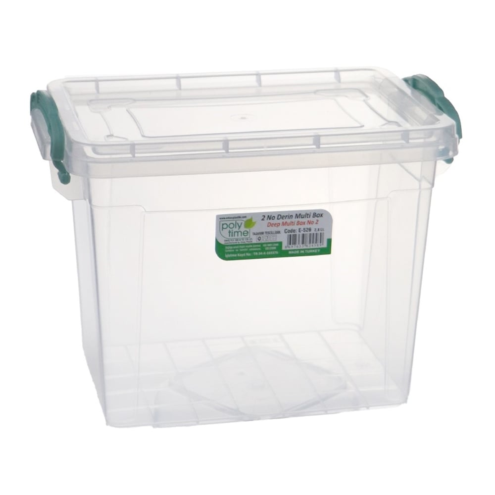 Polytime Derin Saklama Kabı 2,8lt No:2 E-526