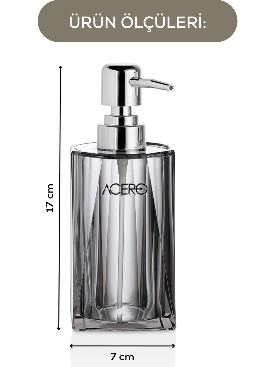 Akrilik Sıvı Sabunluk 300 Ml Şeffaf Antrasit 1993