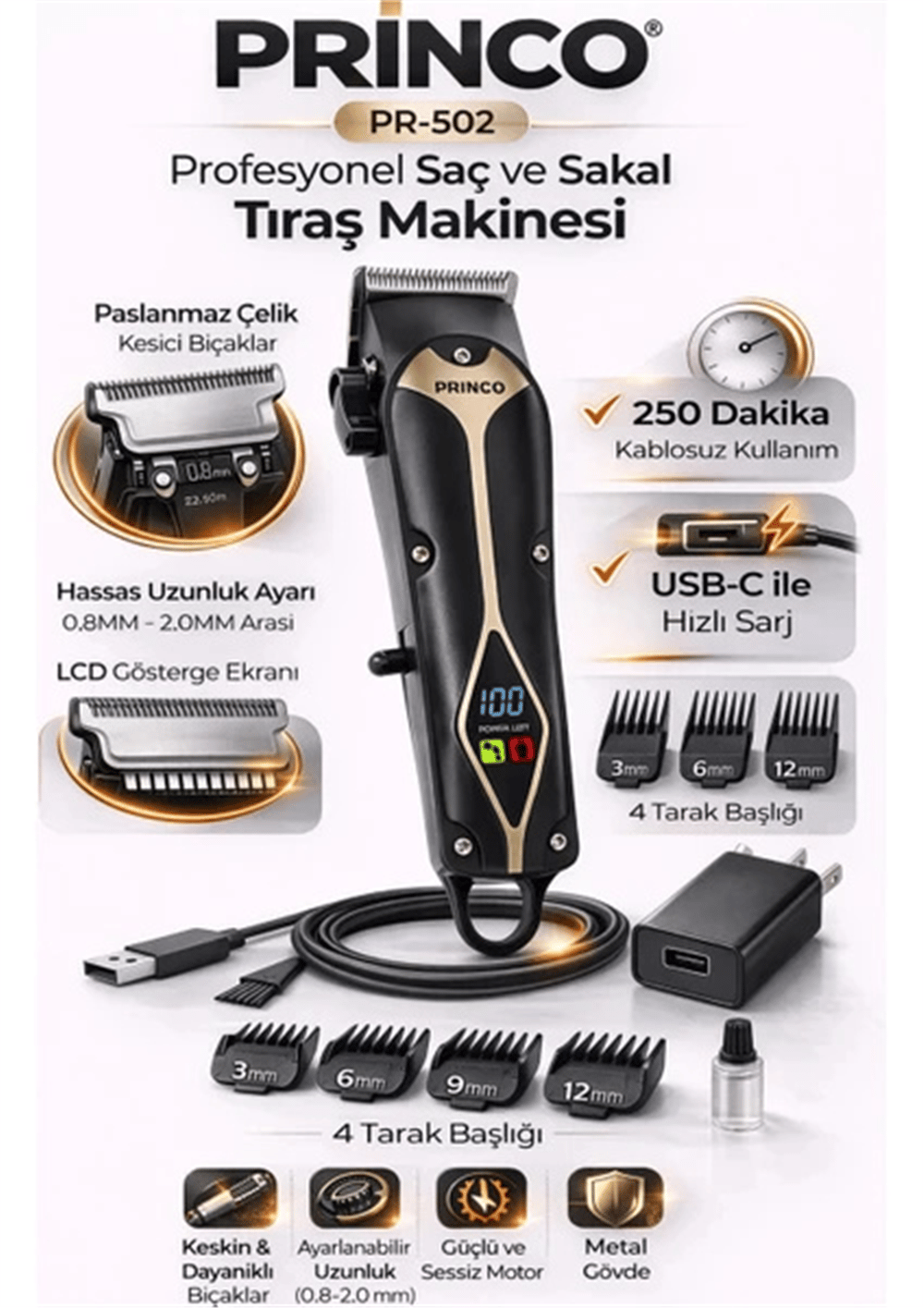 Şarjlı kablosuz tıraş makinesi