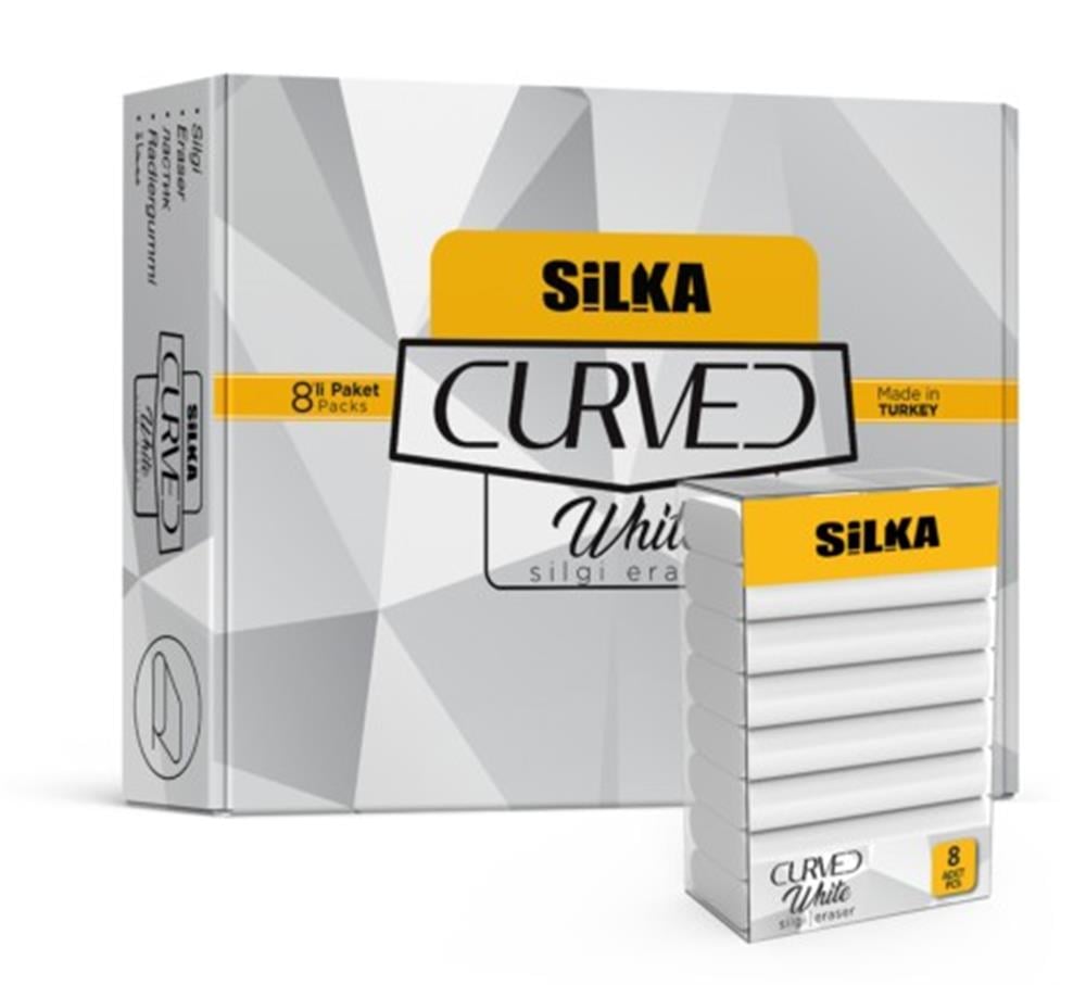 Silka Curved Beyaz 8 Li Silgi Sg52