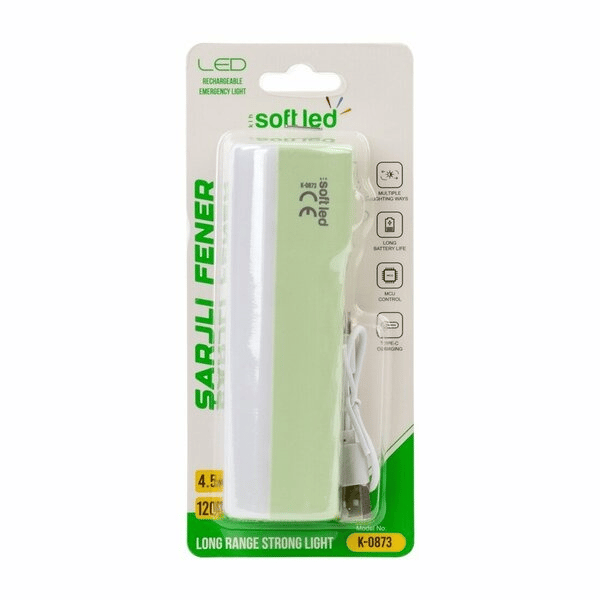 Softled Şarjlı El Feneri+Yol Aydınlatma K-0873