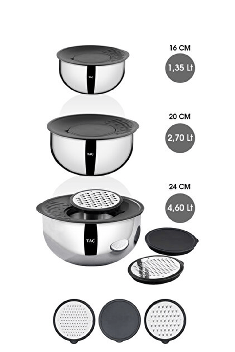 Taç Mixmaster 9 Parça Rendeli Karıştırma Ve Saklama Kabı Tac-6373