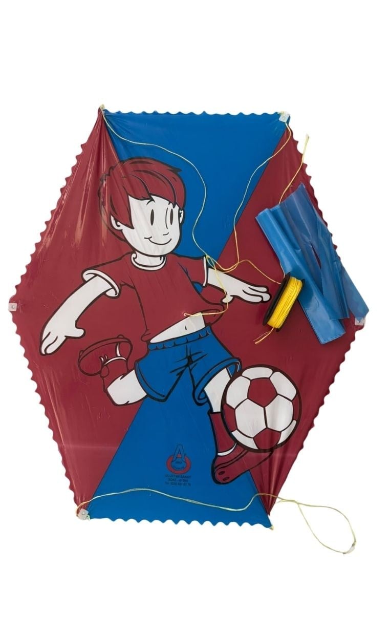 Uçurtma Bordo Mavi Desenli Uçurtma