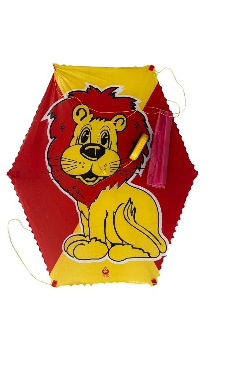 Uçurtma Sarı-Kırmızı Aslan Desenli Uçurtma