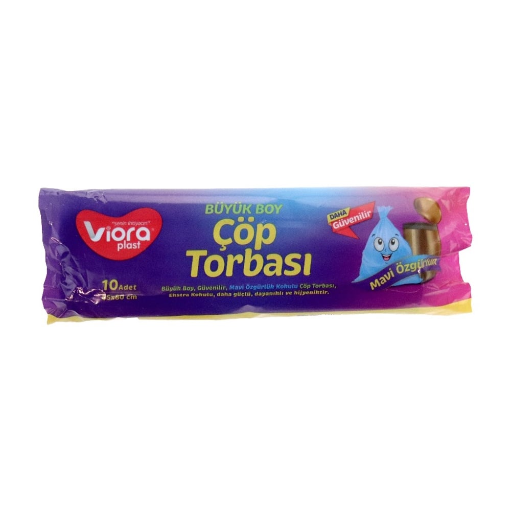 Viora Standart Büyük Boy Mavi Çöp Poşeti 10 Ad. Vrp-133