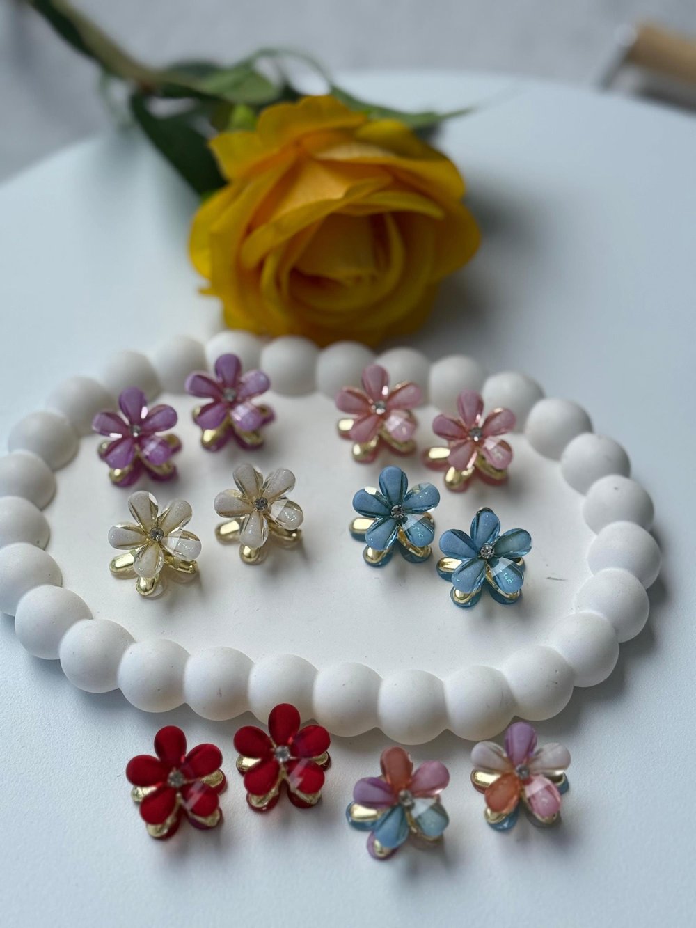 Minimal Mandal Çiçek Toka Lila