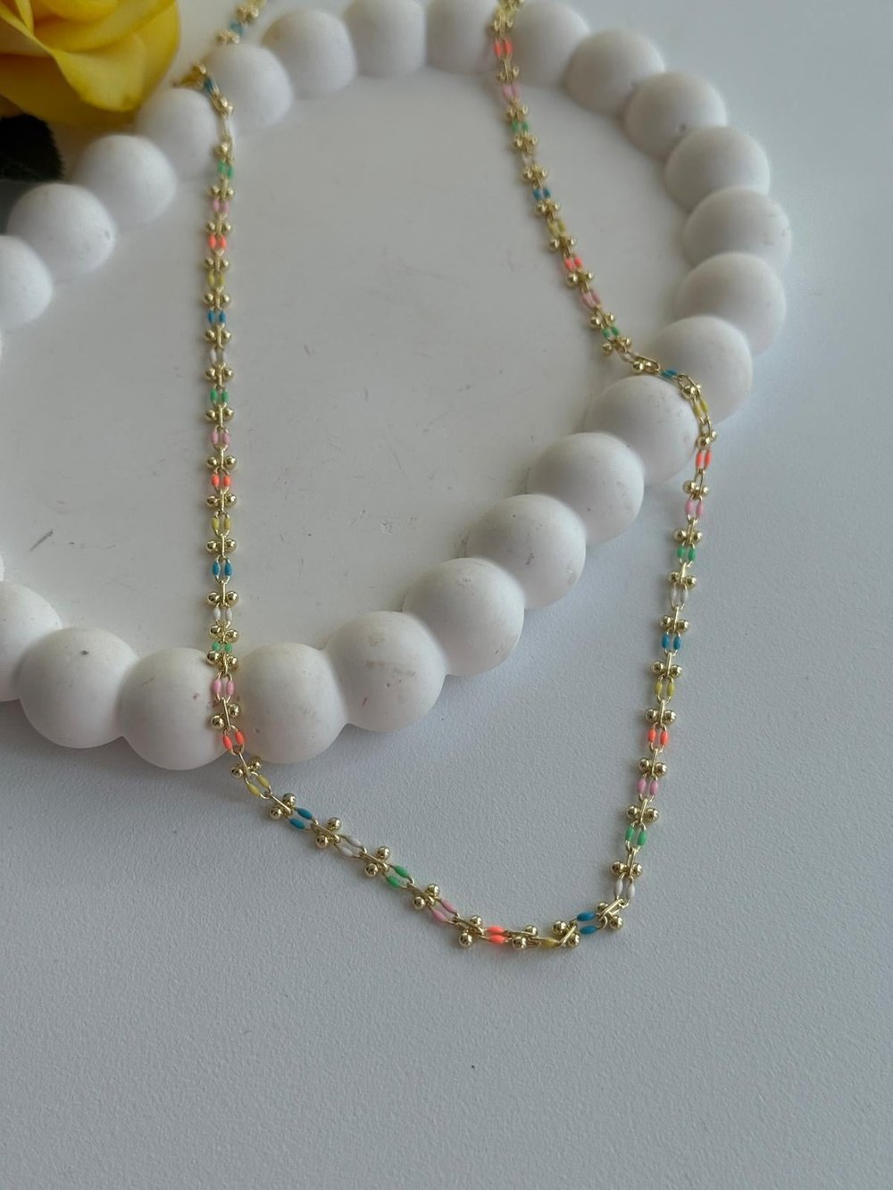 Özel Seri 14k Renkli Zincir Model Kolye(55cm)