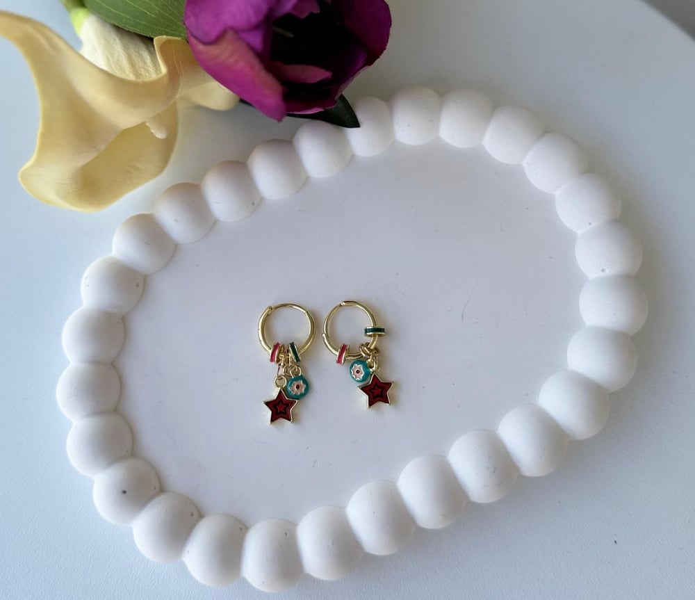 Özel Seri Minimal Halkalı Yıldız Küpe