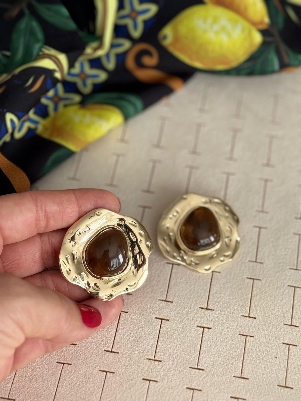 Özel Seri Vintage Mat Kahve Küpe