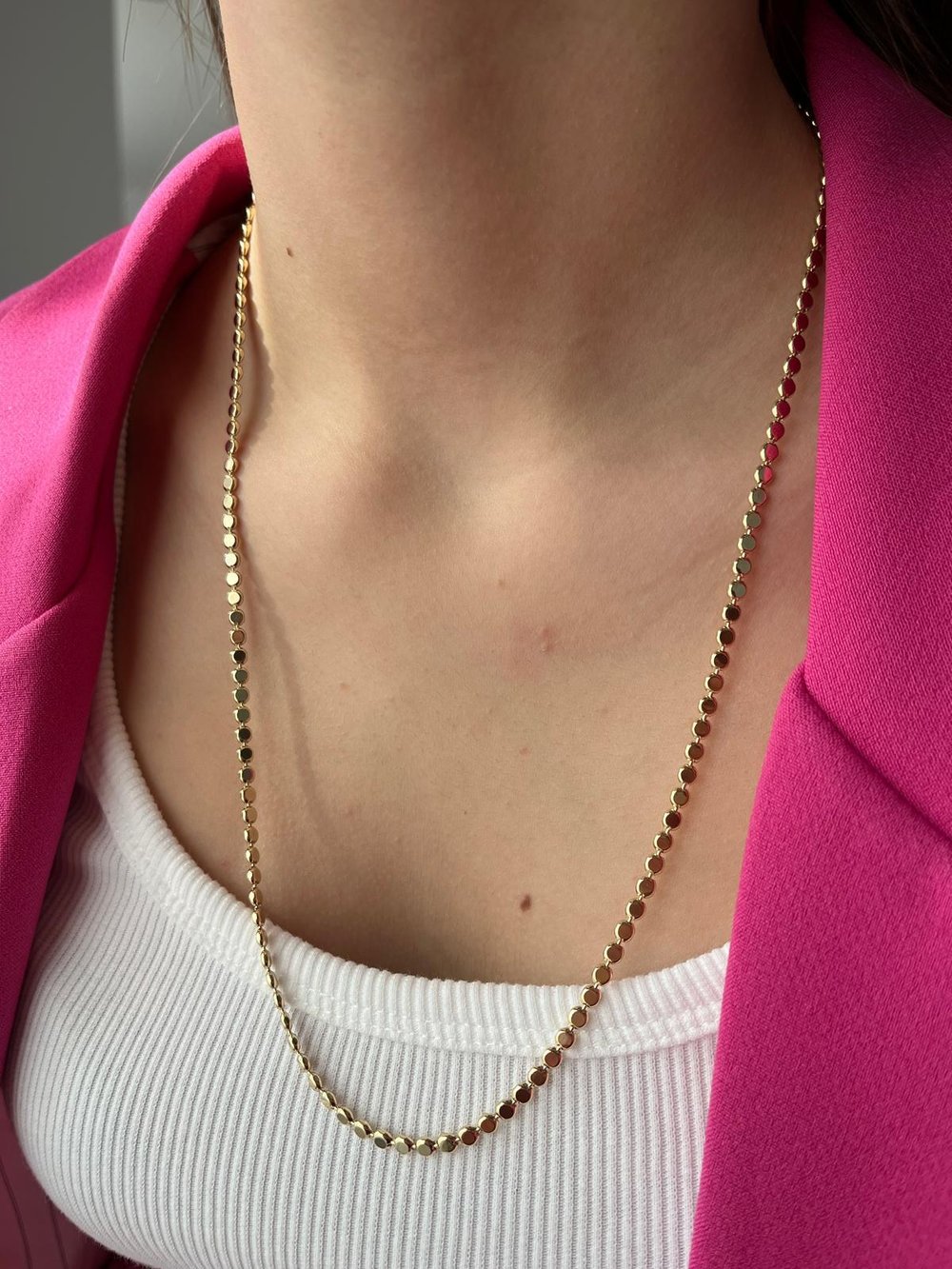 Vip 14k Orta Boy Ezme Zincir Kolye