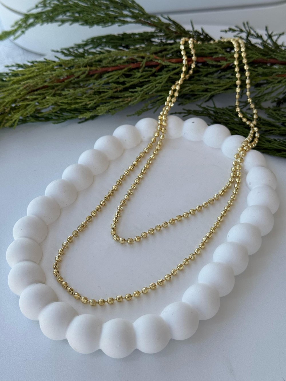Vip 14k Uzun  Minimal Topçuklu Kolye