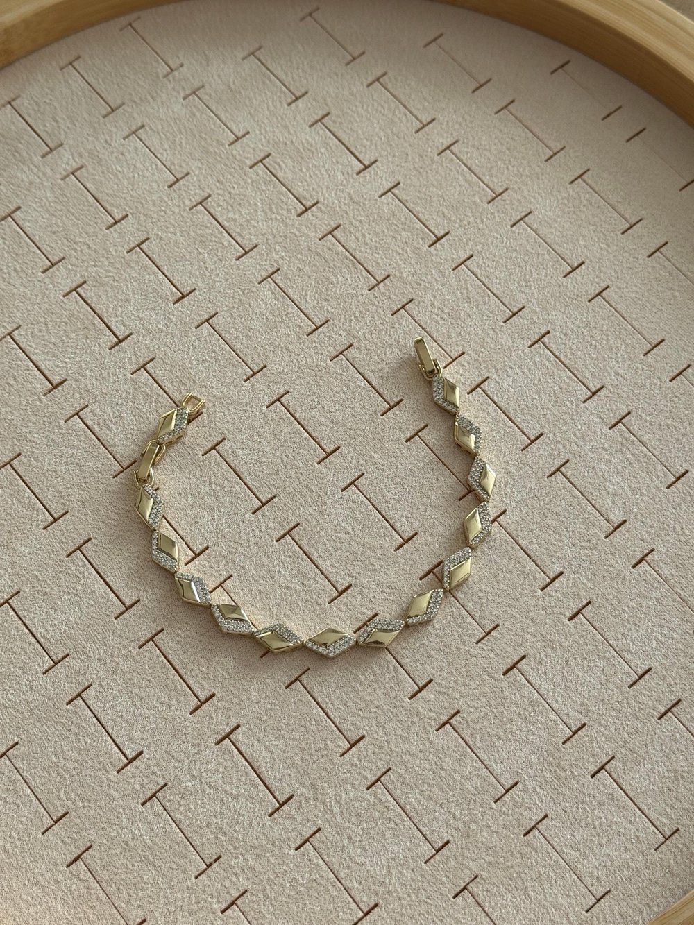 Vip 14k Zirkon Taşlı Baklava Model Bileklik