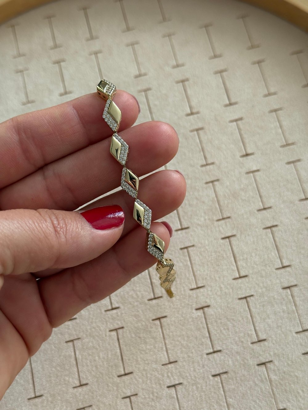 Vip 14k Zirkon Taşlı Baklava Model Bileklik