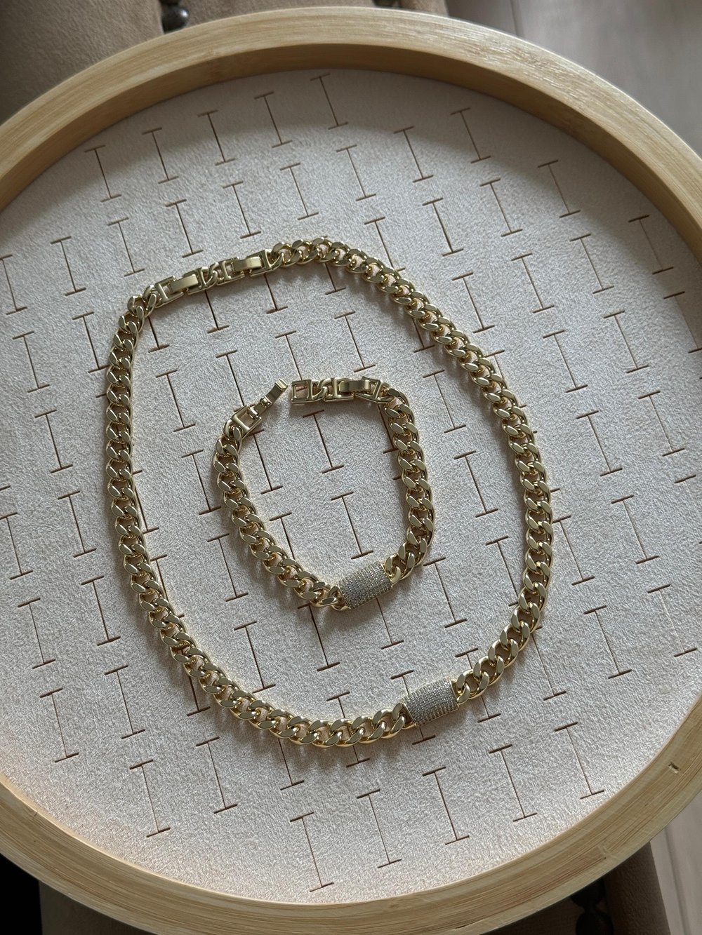 Vip 14k Zirkon Taşlı Klasik Zincir Gurmet Kolye Bileklik Set