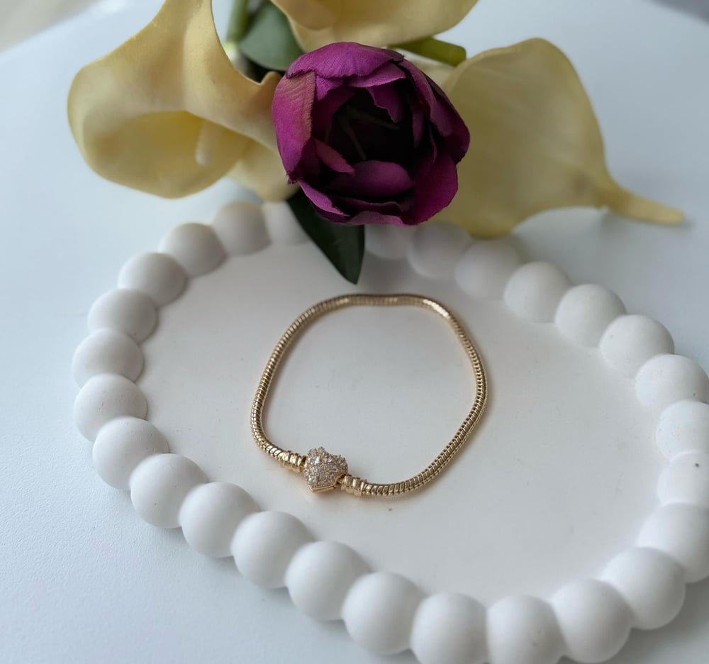 Vip 18k Zirkon Taşlı Kalpli Bileklik