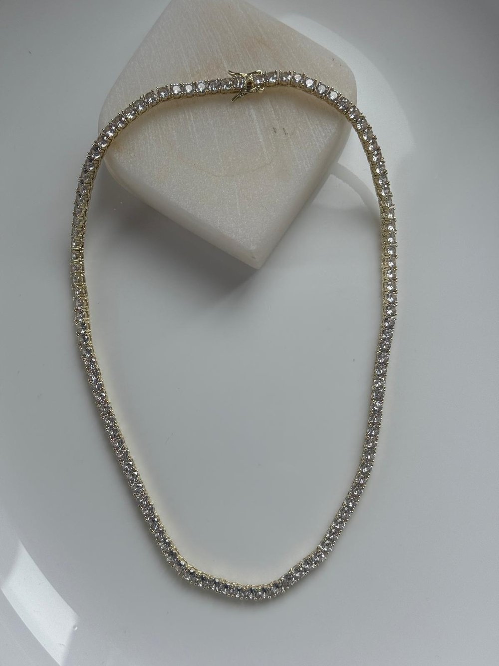 Çelik 14 k Dore Su Yolu Kolye-4mm