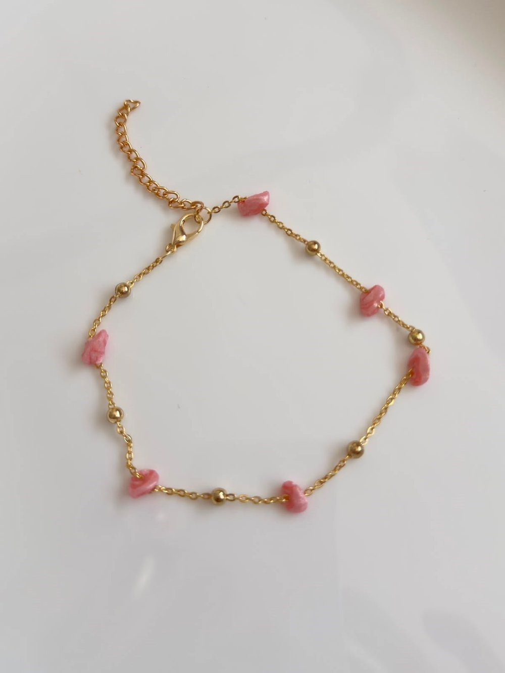 Çelik Pembe Çakıl Taşlı Halhal