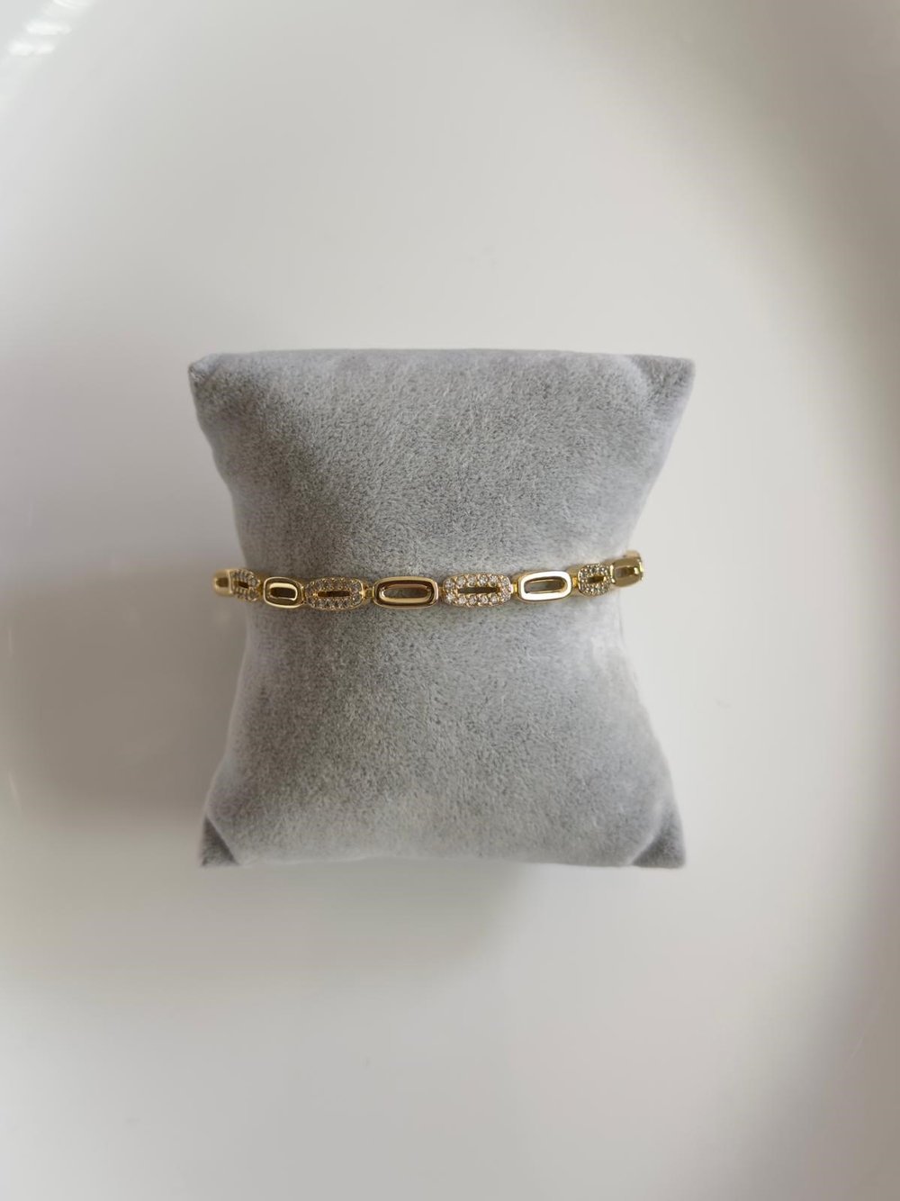 Gold Oval Taşlı Bileklik 
