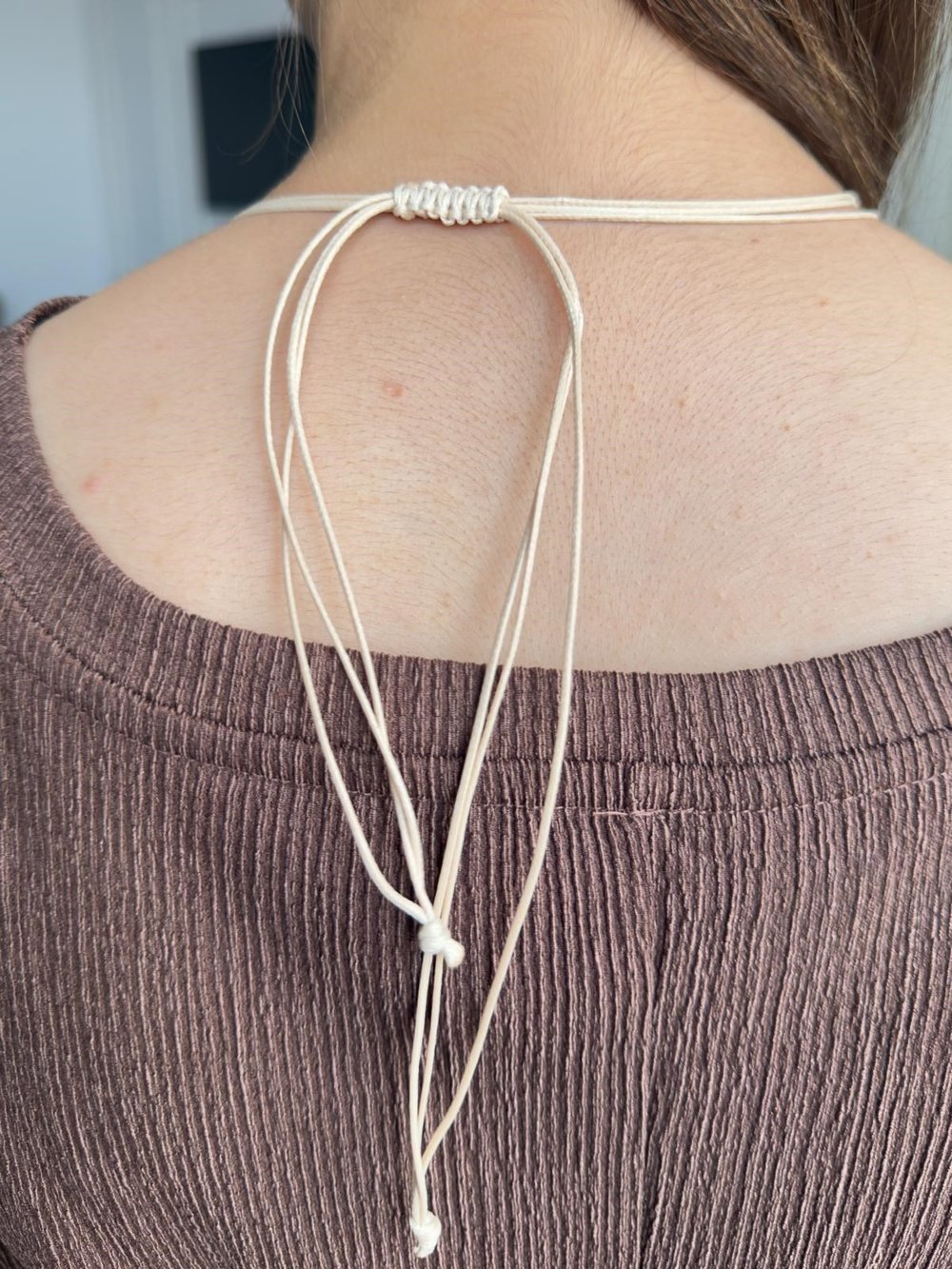 İp Ayarlamalı 3 Sıra Boncuklu Kolye-90cm