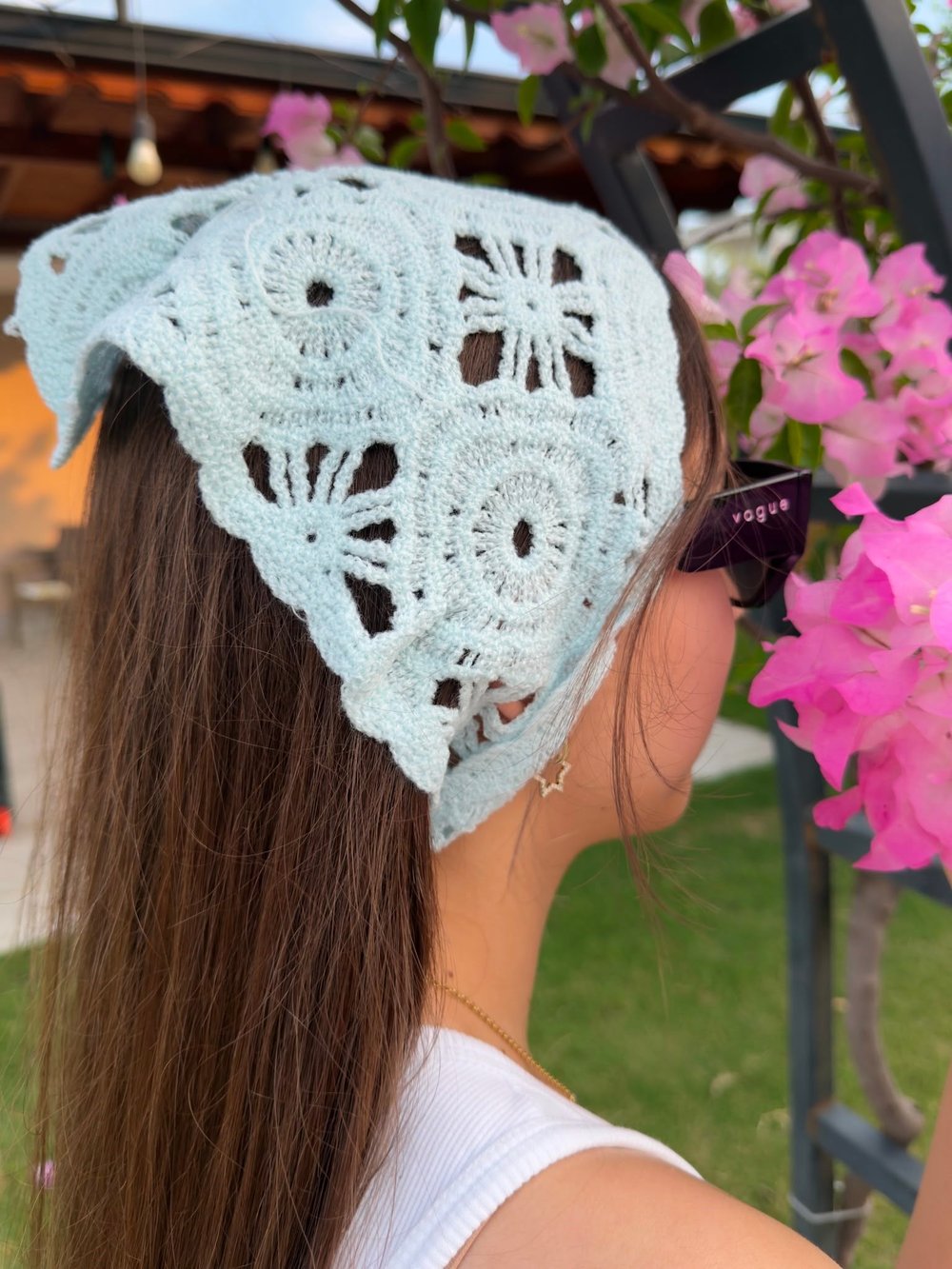 Mavi  Üçgen İpli Bandana