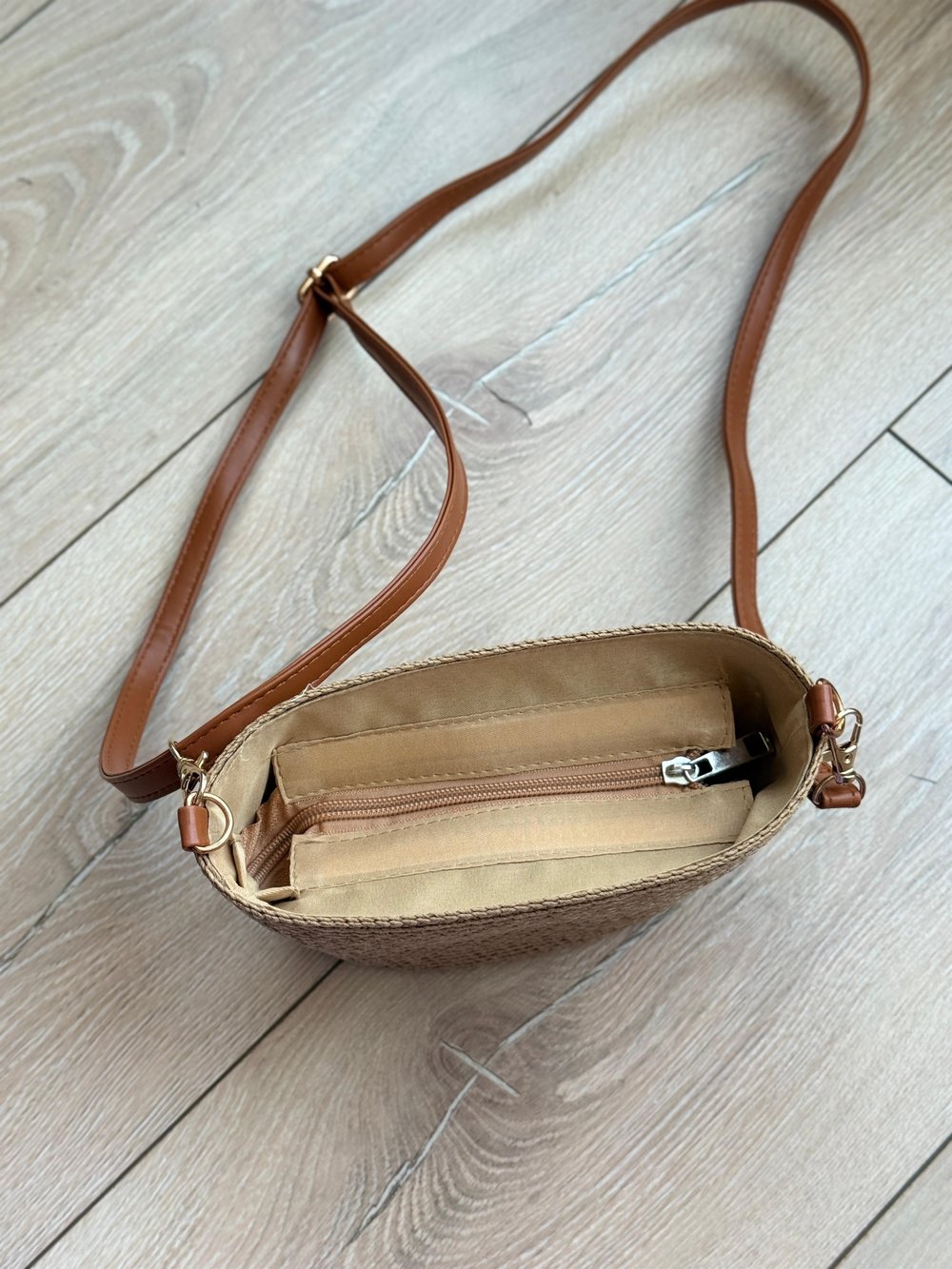 Mini Camel Askılı Hasır Çanta