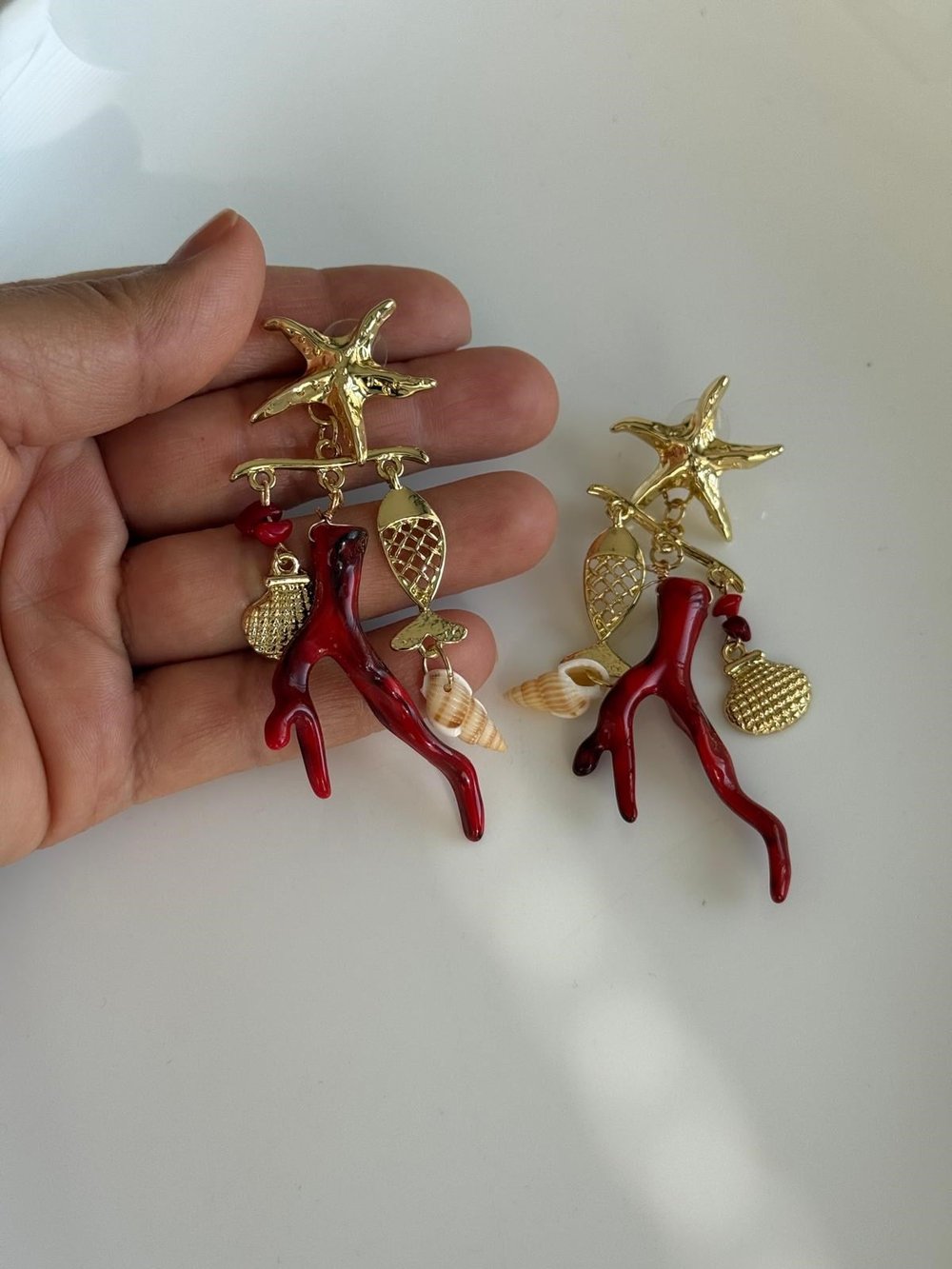 Özel Seri Bordo Kemik Model Küpe
