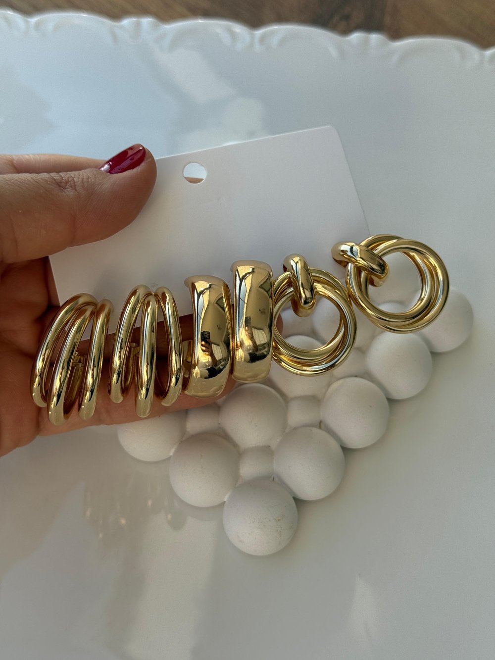 Özel Seri Gold 3 Çift Küpe Seti