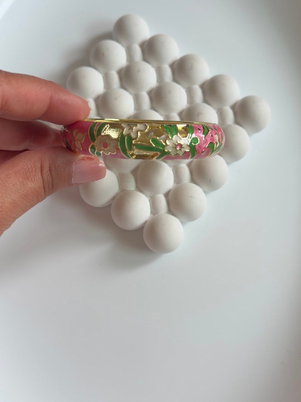 Özel Seri Pembe Yeşil Mineli Kelepçe Bileklik