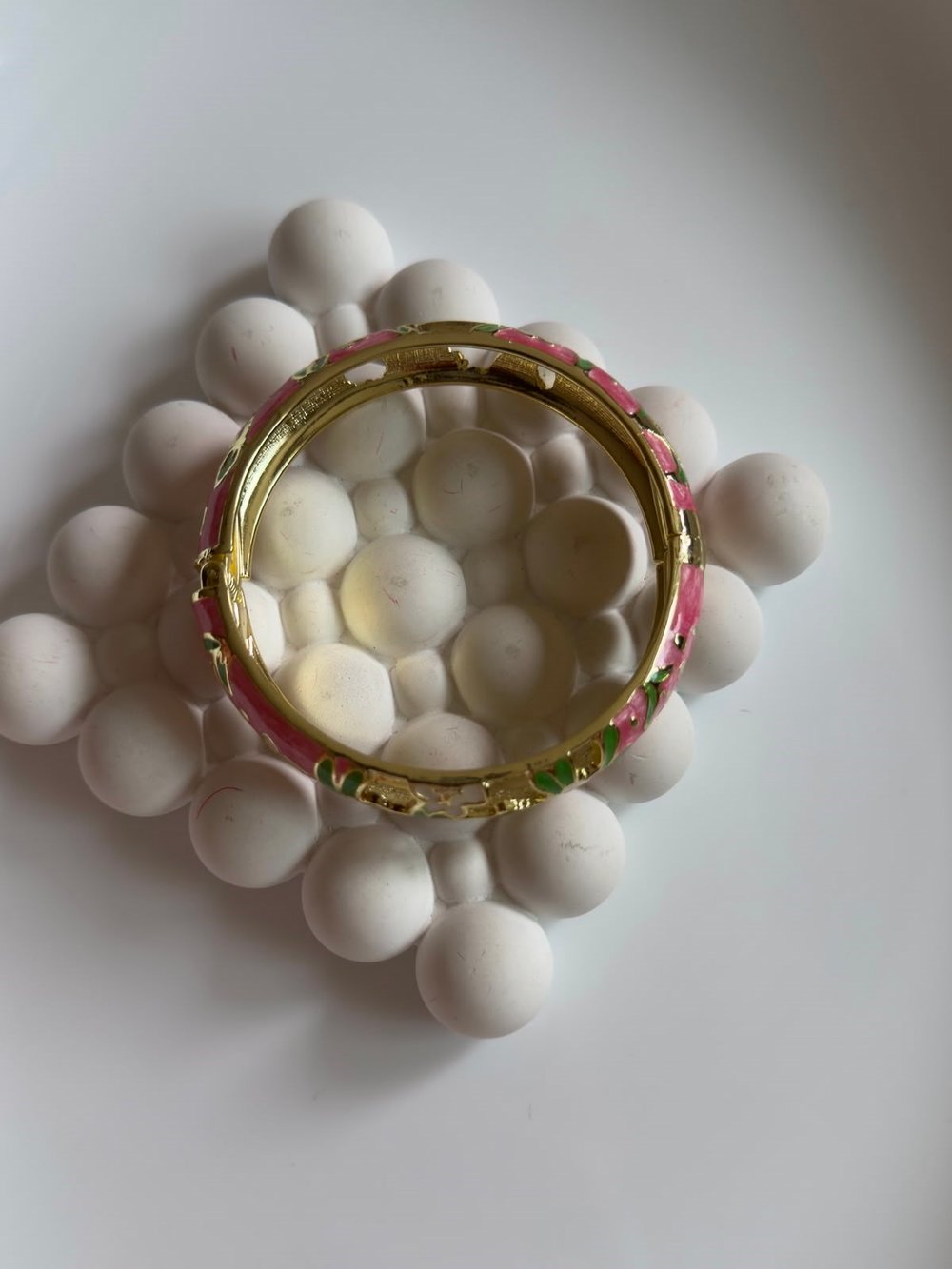 Özel Seri Pembe Yeşil Mineli Kelepçe Bileklik