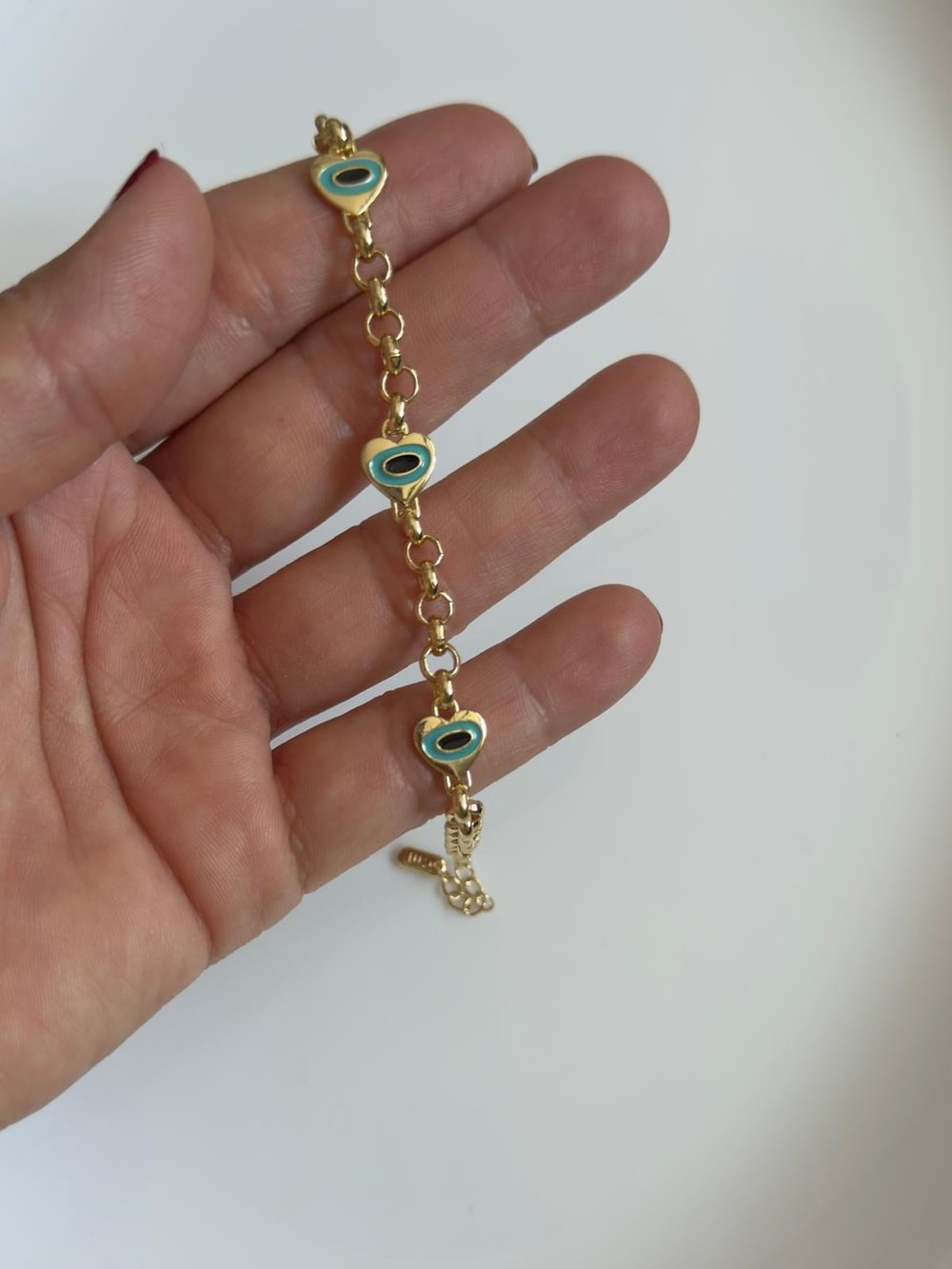 Vip 14k Kalp Figürlü Nazarlı Bileklik