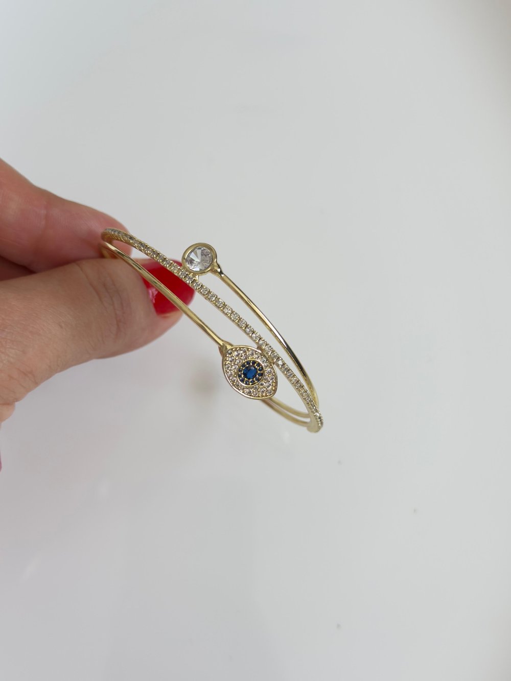 Vip 14k Nazarlı Daire Taşlı Bileklik
