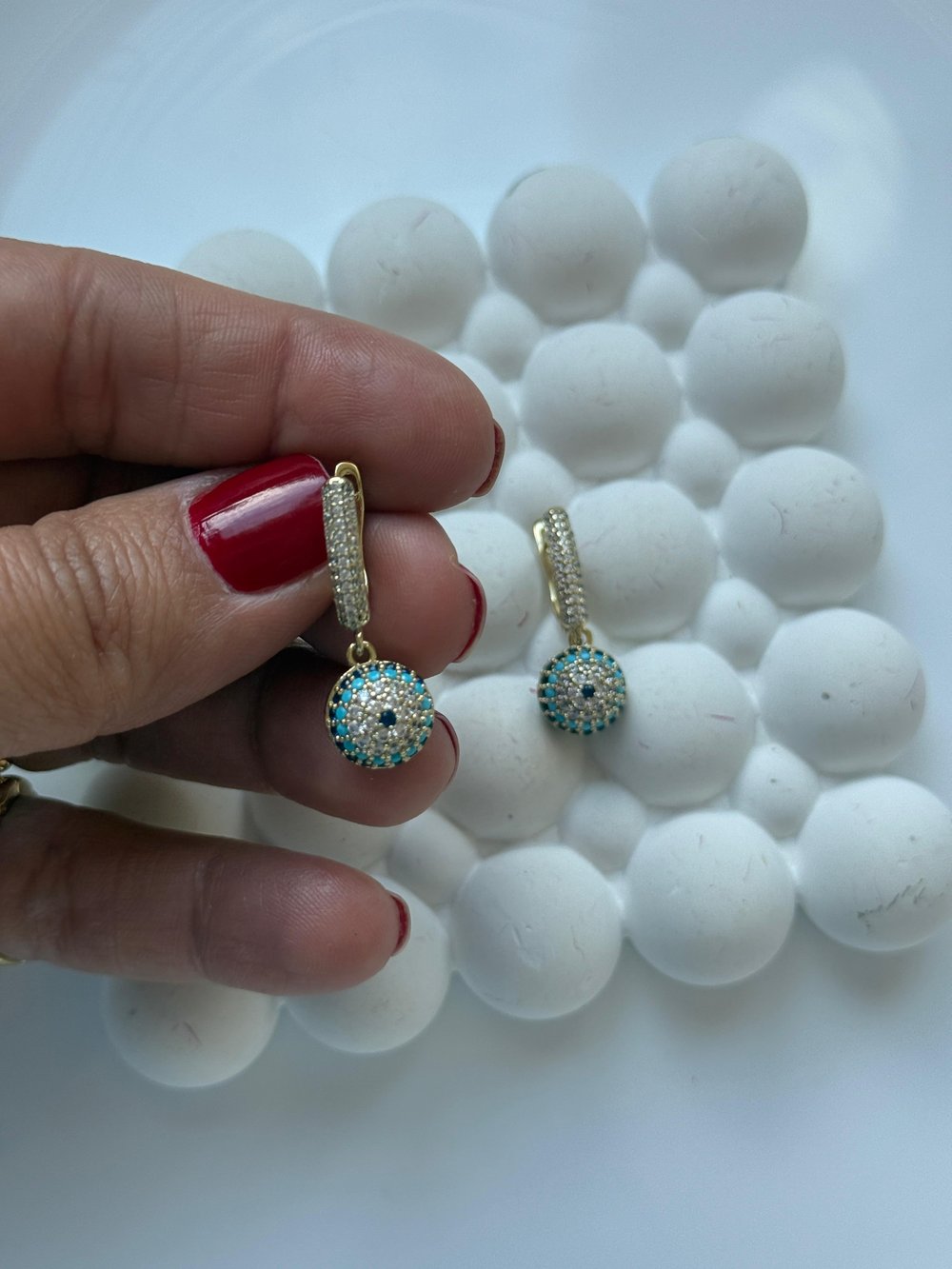Vip 14k Topçuklu Nazar Küpe
